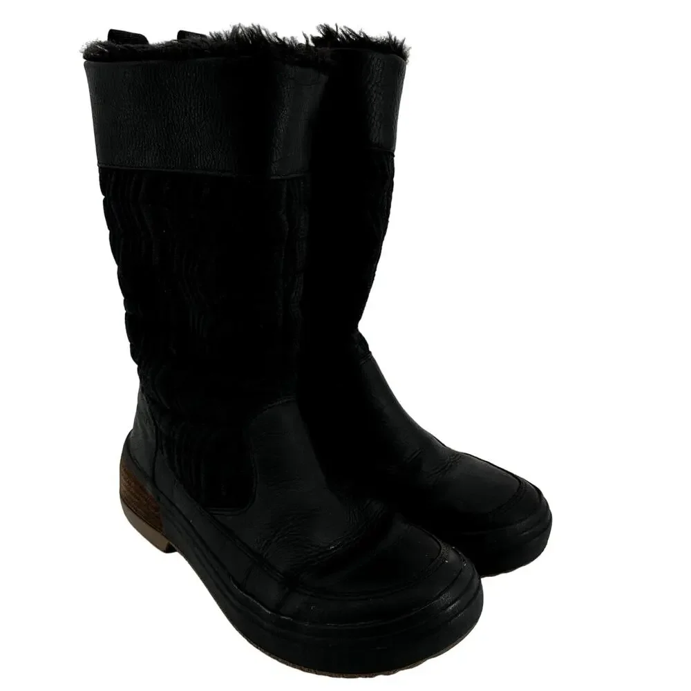 Merrell Haven Polar Zip WP Boots Pull On Waterproof Faux Fur Leather Black 6